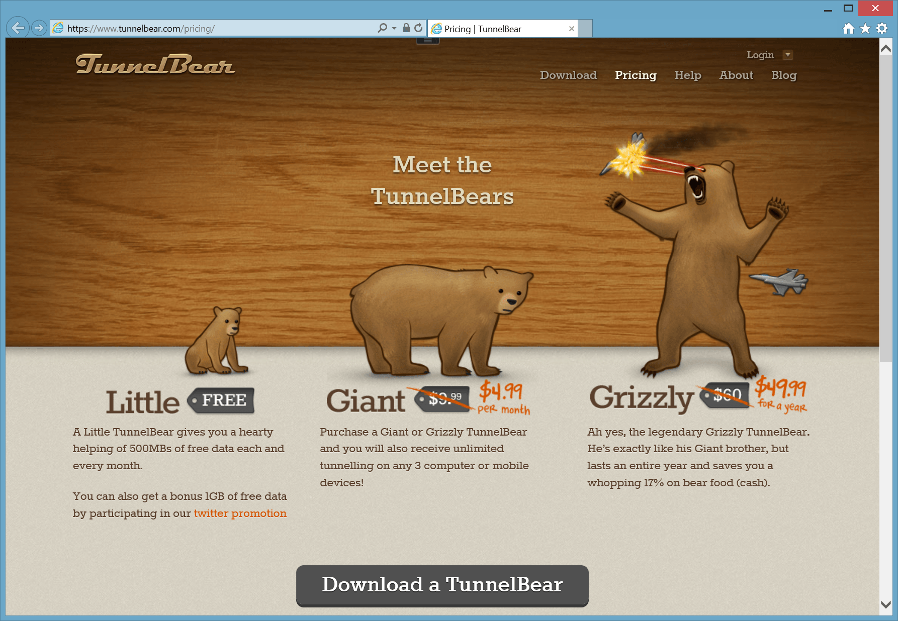 TunnelBear plans