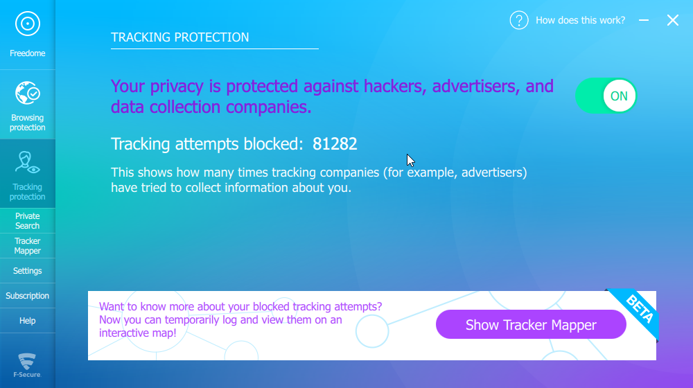 Freedome Tracking protection