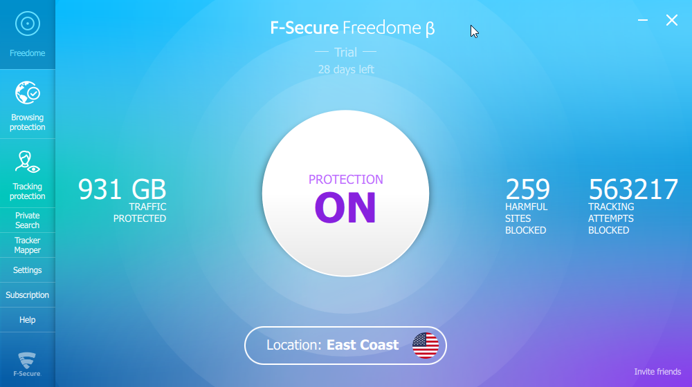 F-Secure Freedome on Windows